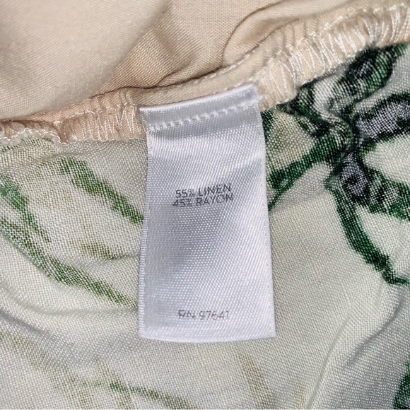 J. Jill Bamboo Tropical Leaves Cropped Wide Leg Linen Blend Pants L Peti… - Picture 4 of 4